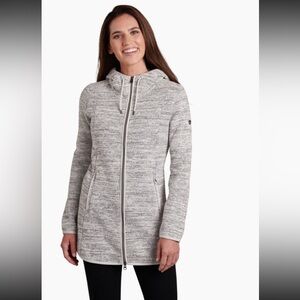 KÜHL Women's Ascendyr Long Hooded Fleece Jacket Size L Heather Gray